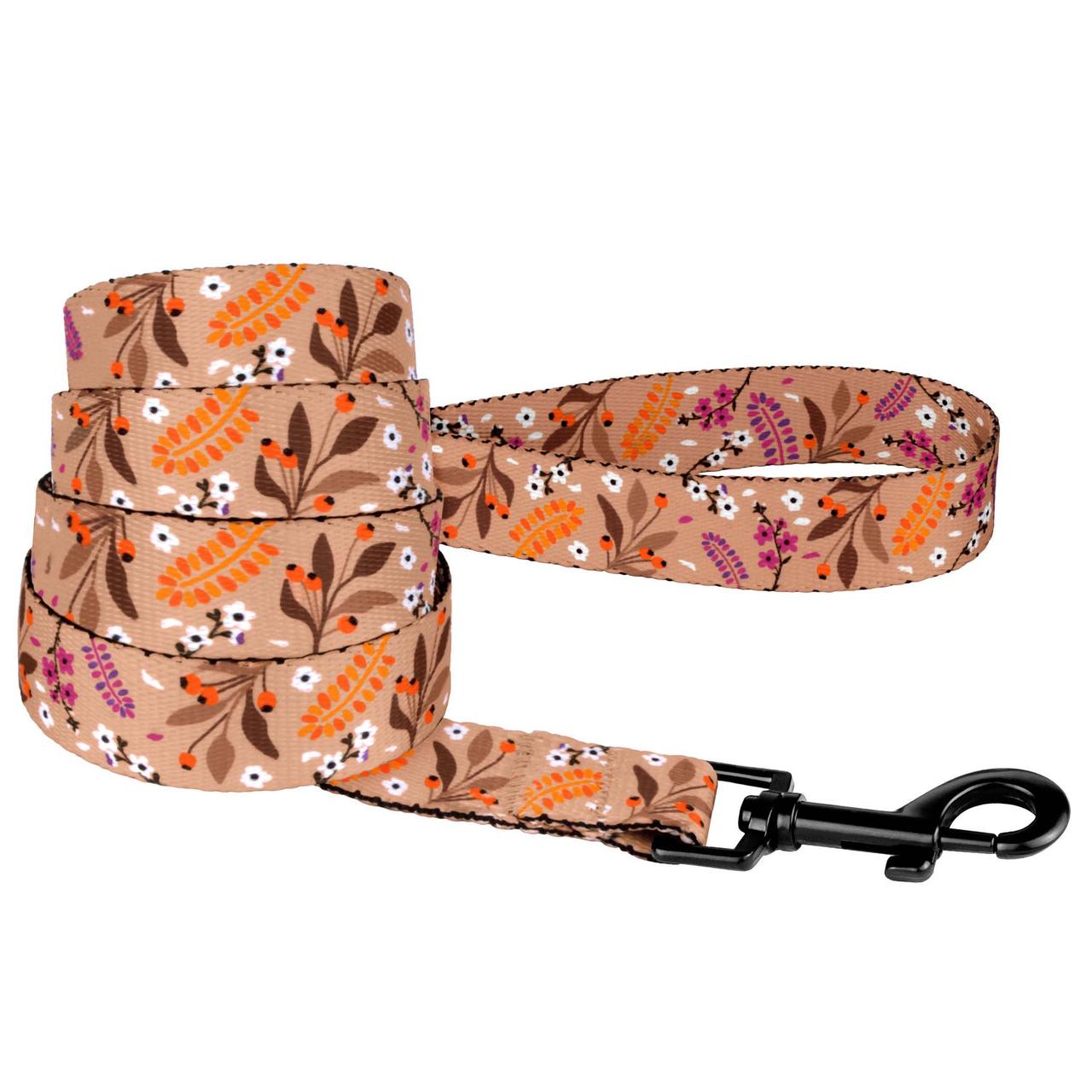 Повідець для Собак BronzeDog Urban Квіти Нейлоновий Бежевий XS, фото 1