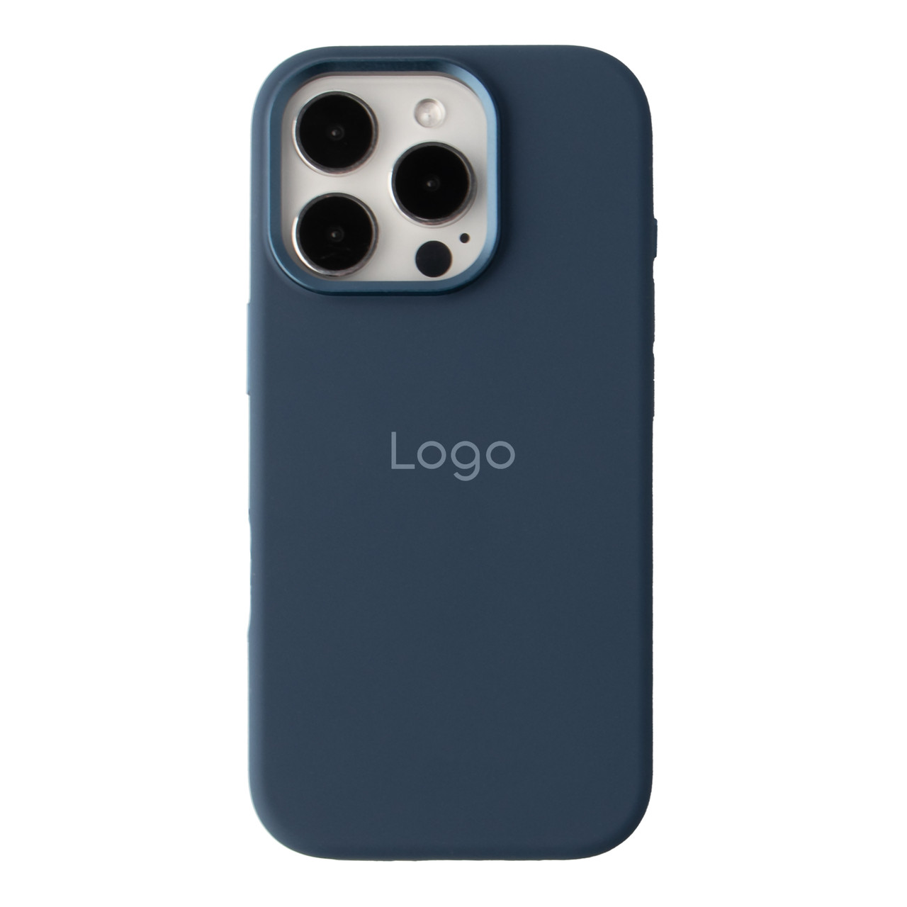 Чохол Silicone Case Metal Buttons (AA) для iPhone 16 Pro Midnight Blue, фото 1