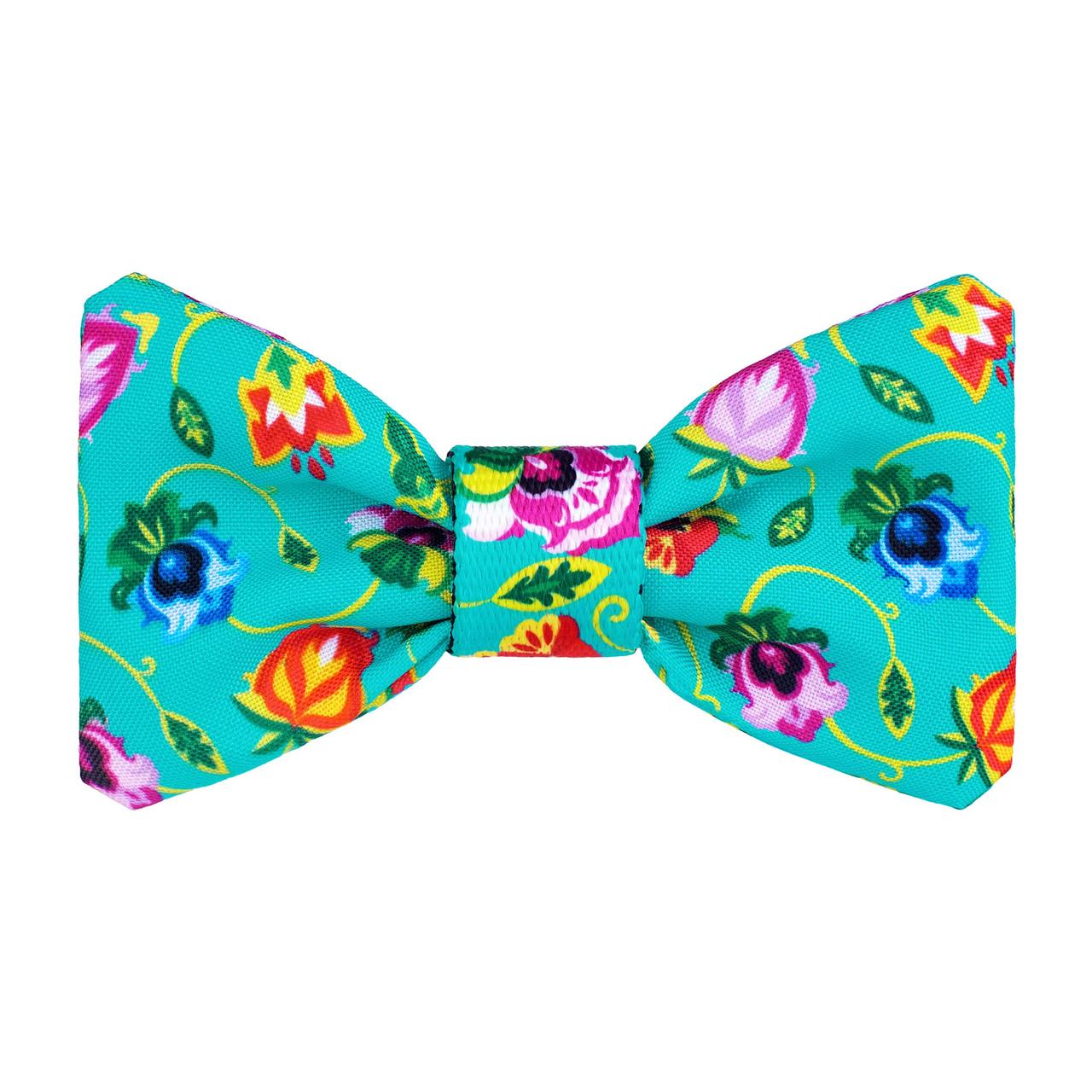 Метелик Bronzedog Urban Folk для собак та котів до нашийника габардин ментоловий S, фото 1