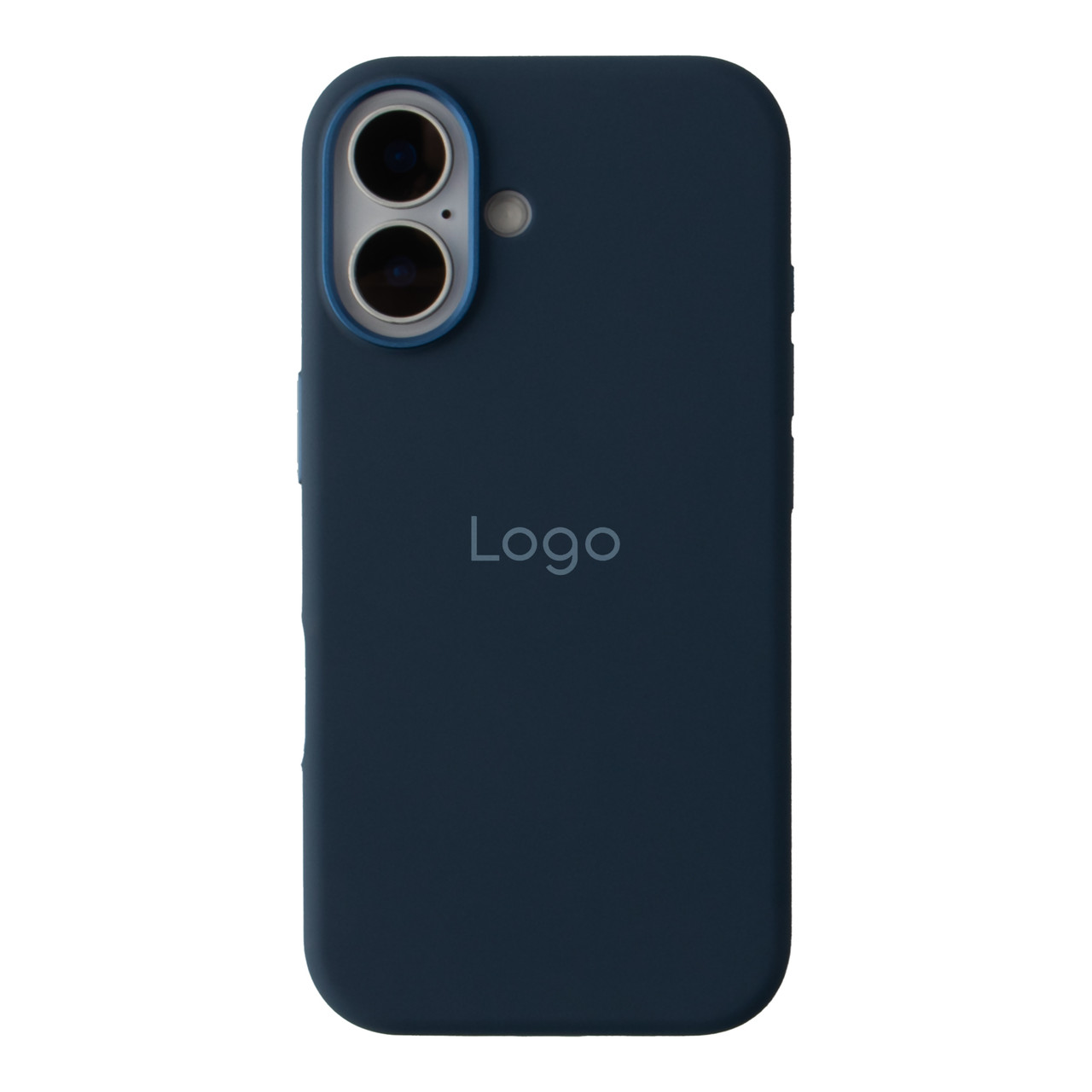 Чохол Silicone Case Metal Buttons (AA) для iPhone 16 Midnight Blue, фото 1