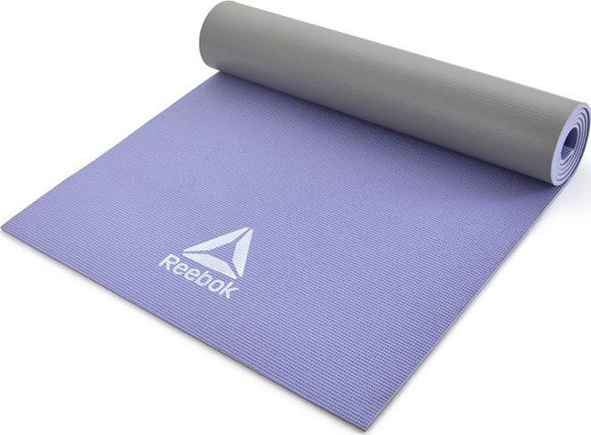 Двосторонній килимок для йоги Reebok фіолетовий, сірий, фото 1