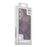 Чохол TPU+PC Magnetic Matte Camera Lens with Magsafe для Samsung Galaxy S25 Ultra 5G (S938) Dark Purple, фото 4