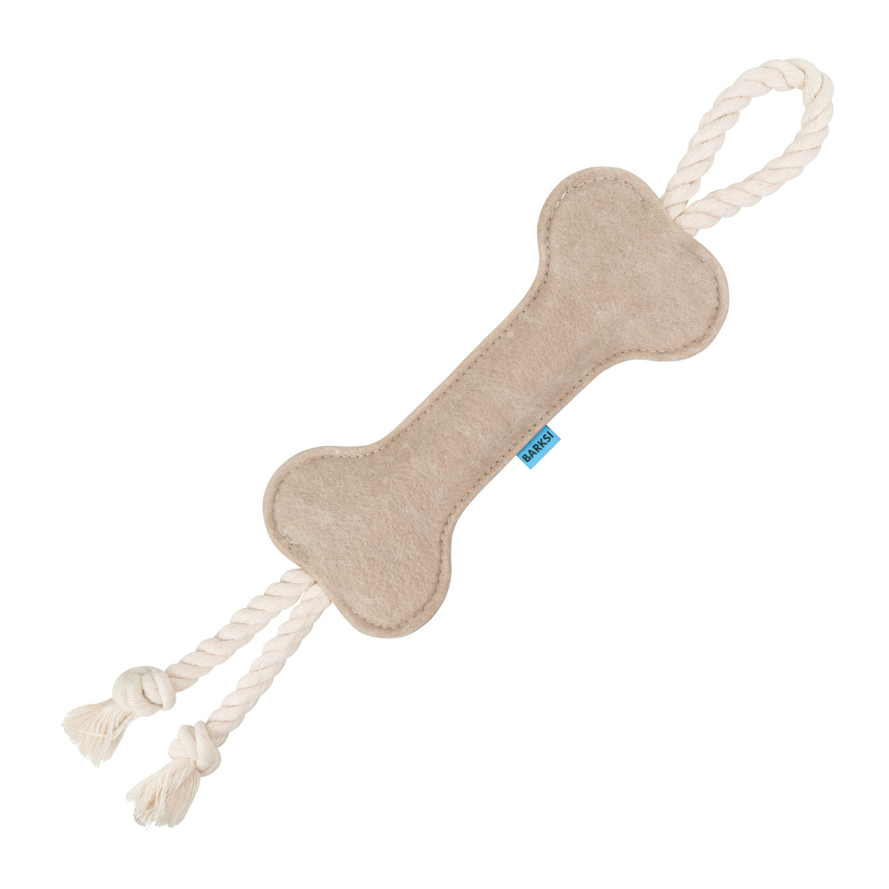 Іграшка для собак Barksi Кісточка з канатом Бежевий S, фото 1