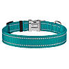 Нашийник для Собак BronzeDog Active Нейлоновий зі Світловідбиттям та Металевою Пряжкою Бірюзовий S, фото 3