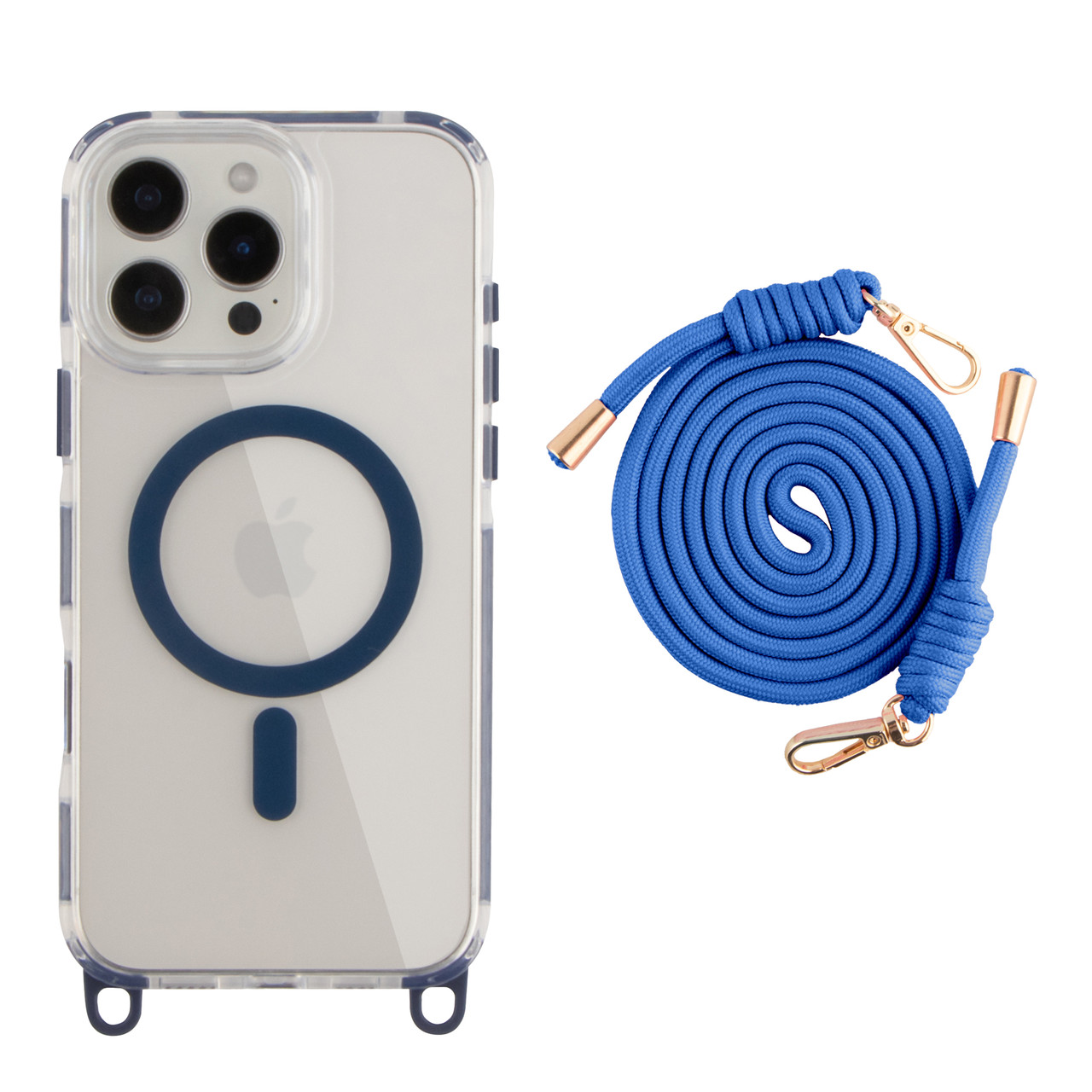 Чохол TPU+PC LanyardCase with MagSafe для iPhone 16 Pro Max Indigo Blue, фото 1