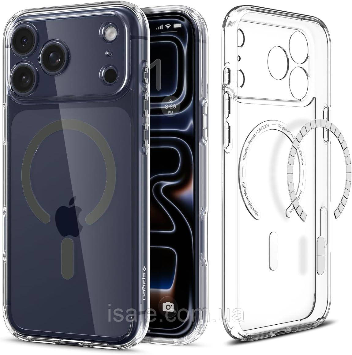 Захисний чохол Spigen Ultra Hybrid MagFit для iPhone 17 Pro Max [ACS10036], в цвете Clear Graphite, фото 1