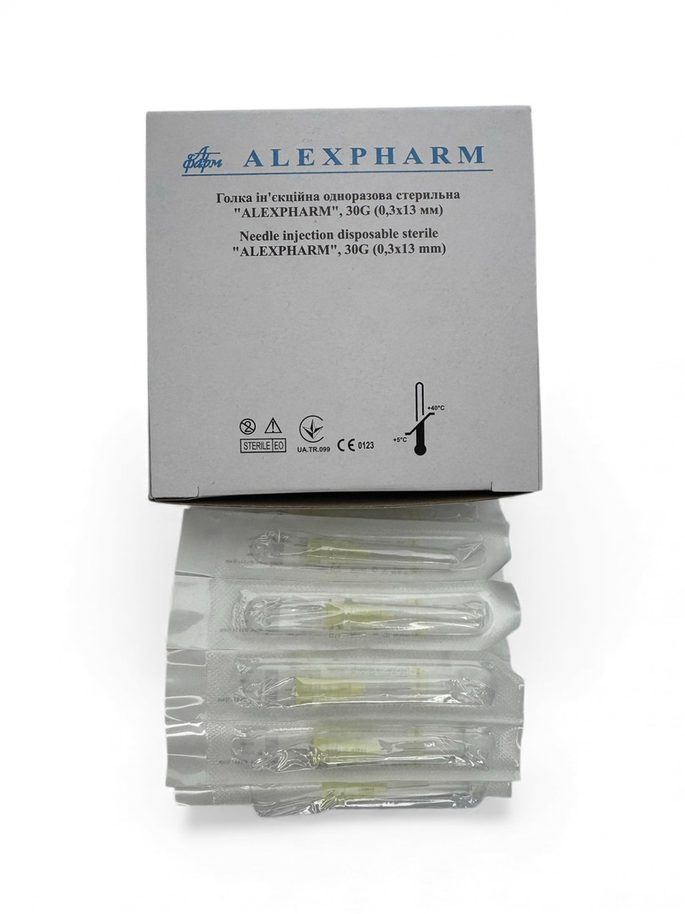 Голка ін'єкційна одноразова стер. "Alexpharm" 30 G (0,3*13 мм)100 шт/уп
