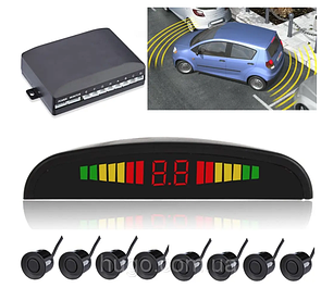 Датчики паркування 8 шт парктронік дисплей контроль перешкод звукове попередження для авто