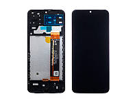 Дисплей для Samsung A13 (A135) із сенсором чорний + рамка з динаміком, вібро оригінал (54)