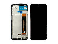 Дисплей для Samsung A23 (A235) із сенсором чорний + рамка з динаміком, вібро оригінал (54)