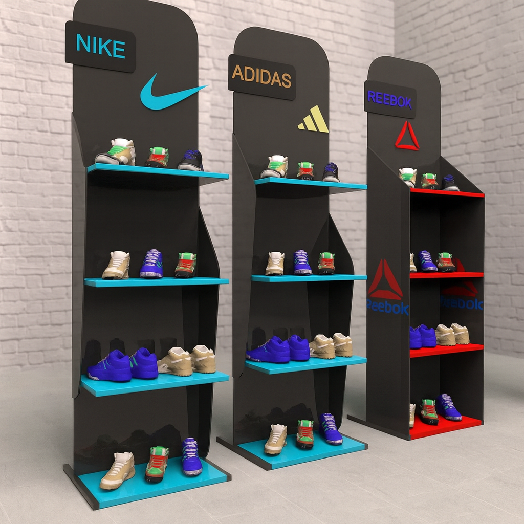 Підлогова торгова POS-стійка з полицями оптом під бренд (під замовлення), фото 1