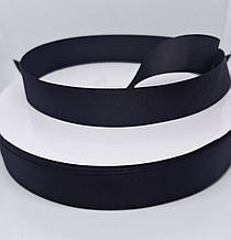 Репсова стрічка 2,5см. 1м. Колір  чорний.