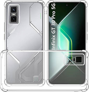 Чохол на Infinix GT 30 | Pro | Plus бампер накладка TPU силіконовий протиударний оригінальний прозорий "AIR-BAG CLEAR"