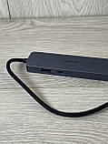 Хаб USB-C BENFEI 6-in-1 з HDMI 4K@60Hz, Ethernet, 2×USB-A, USB-C Data, PD 100W, силіконовий кабель, фото 4