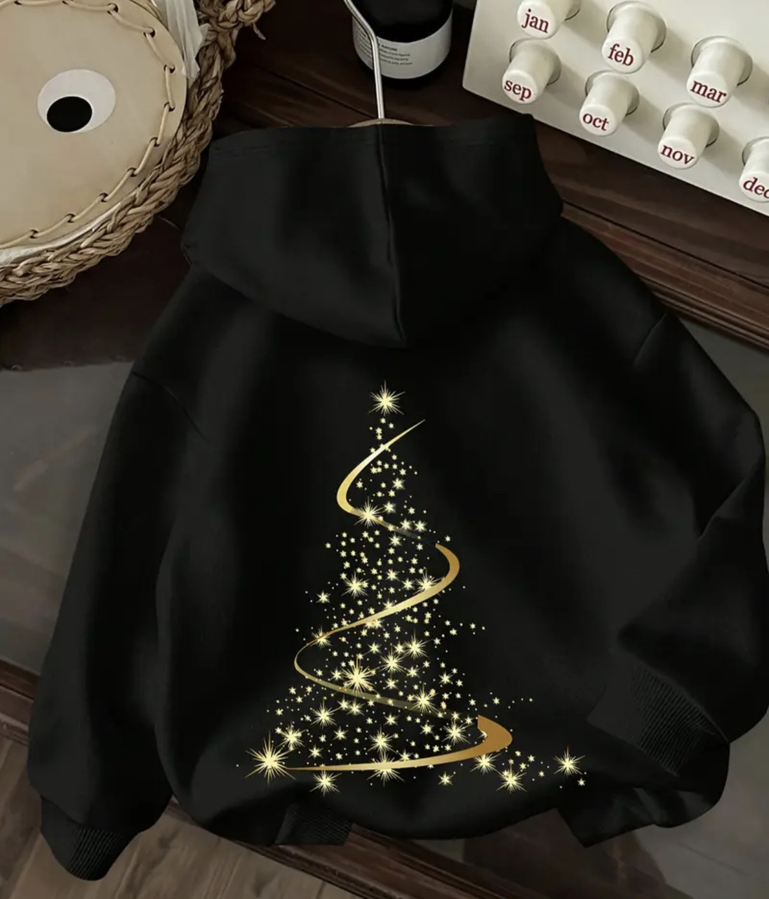 Жіноче худі з новорічним принтом на спині, фото 1
