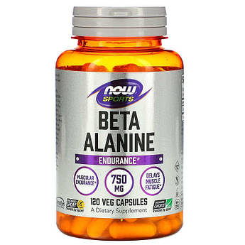 Бета Аланін Now Foods Sports Beta Alanine 750 мг для витривалості 120 рослинних капсул