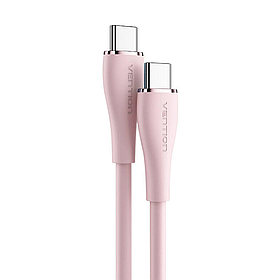 Кабель Vention USB 2.0 C Male to C Male 5A Cable 1M Pink Silicone Type (TAWPF) yL.