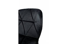 Стілець комп'ютерний на колесах Роккі Мікс меблі, оббивка велюр чорного кольору, фото 2