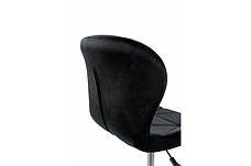 Стілець комп'ютерний на колесах Роккі Мікс меблі, оббивка велюр чорного кольору, фото 3