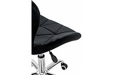 Стілець комп'ютерний на колесах Роккі Мікс меблі, оббивка велюр чорного кольору, фото 4