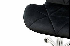 Стілець комп'ютерний на колесах Роккі Мікс меблі, оббивка велюр чорного кольору, фото 5