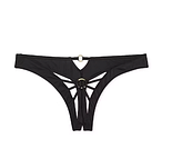 Трусики стрінги Victoria's Secret Very Sexy без промежини з кільцевою фурнітурою (чорні) M, фото 2