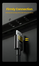 Кабель UGREEN DP114 DP Male to Male DP1.4 8K Round Cable ABS Shell Braid 1.5m (Black) (UGR-80391) yL.