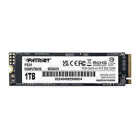 Накопичувач SSD M.2 Patriot P320 1TB NVMe 2280 Gen3.0 x4 3D TLC yL.