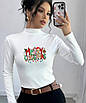 Кофта з довгими рукавами з новорічним принтом, фото 4