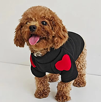 Зимовий одяг для собак S, теплий светр із серцями для домашнього вихованця, кофта для осені та зими, розмір S.