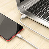 Кабель BOROFONE BX14 USB to Micro 2.4A, 1m, PVC, TPE connectors, White yL., фото 5