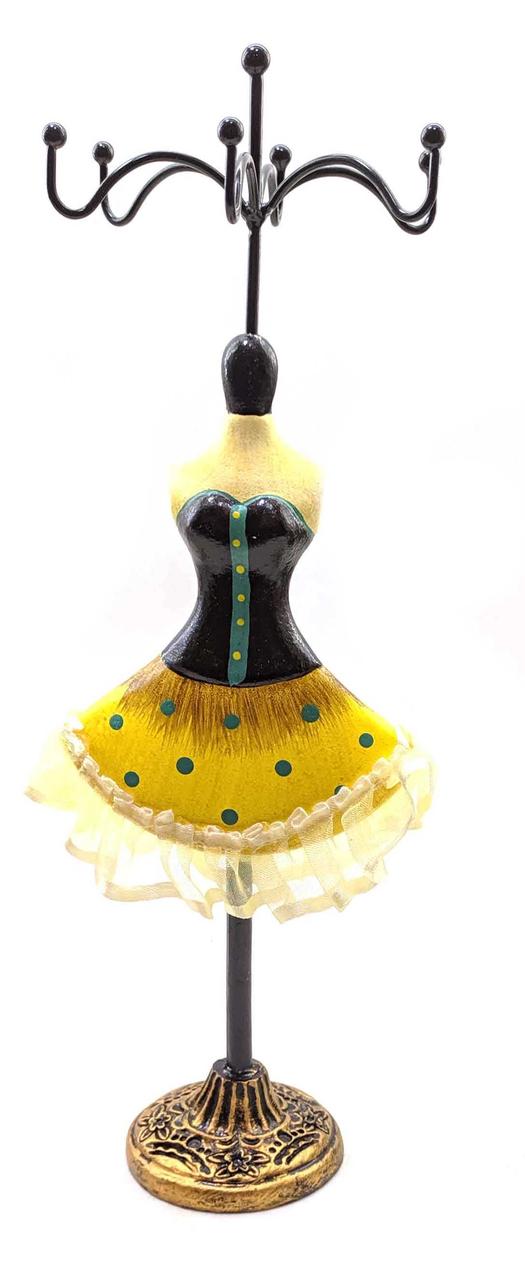 Підставка під біжутерію "Манекен" чорно-жовта (27,5х7х10 см)