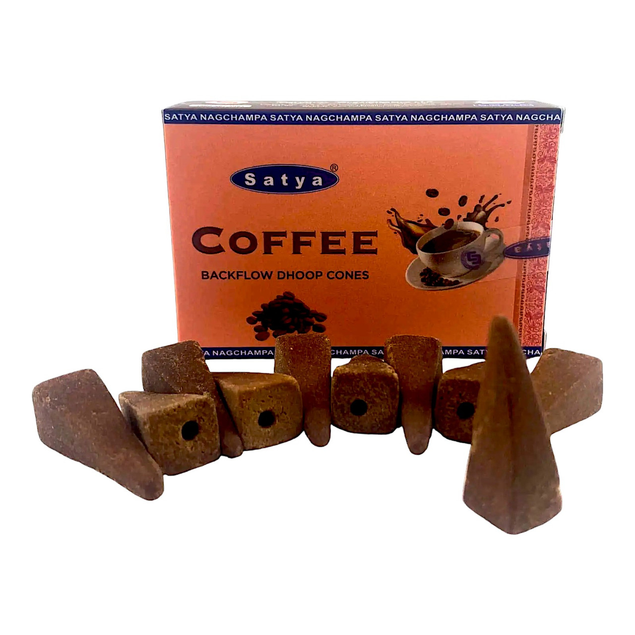 Coffee Backflow Dhoop Cone (Кава)(Satya) 10 конусів в упаковці