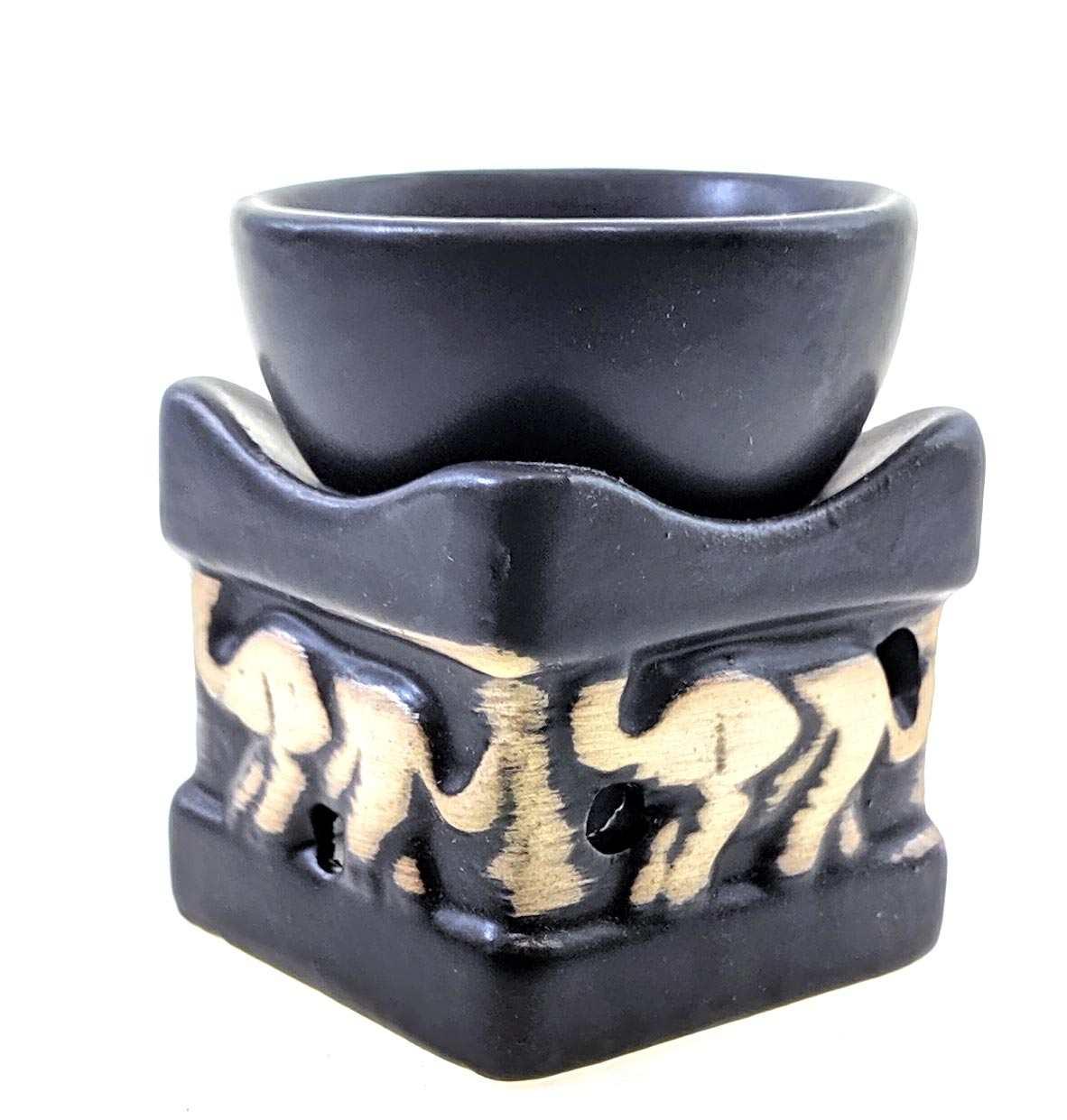 Аромалампа "Куб зі слонами" чорно-біла (8х6,5х6,5 см)D