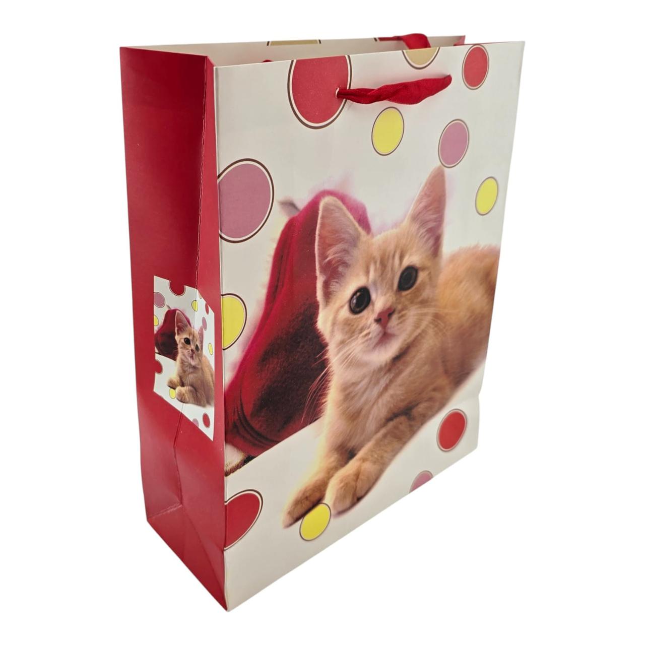Пакет подарунковий картонний "Кошеня" (32х26х10 см)