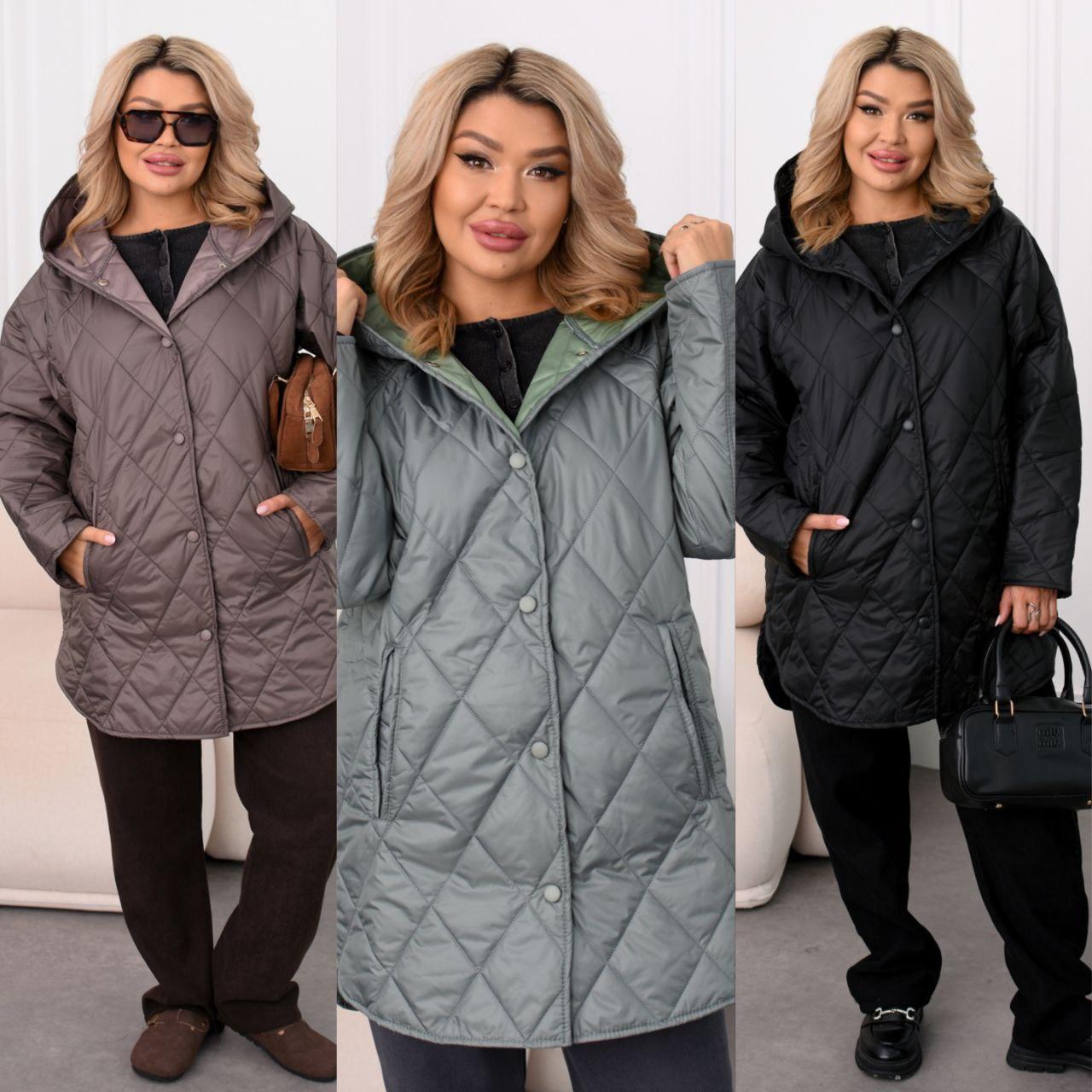 Куртка для пишних дам "Плащовка". Розміри: 48-50, 52-54, 56-58, 60-62, фото 1