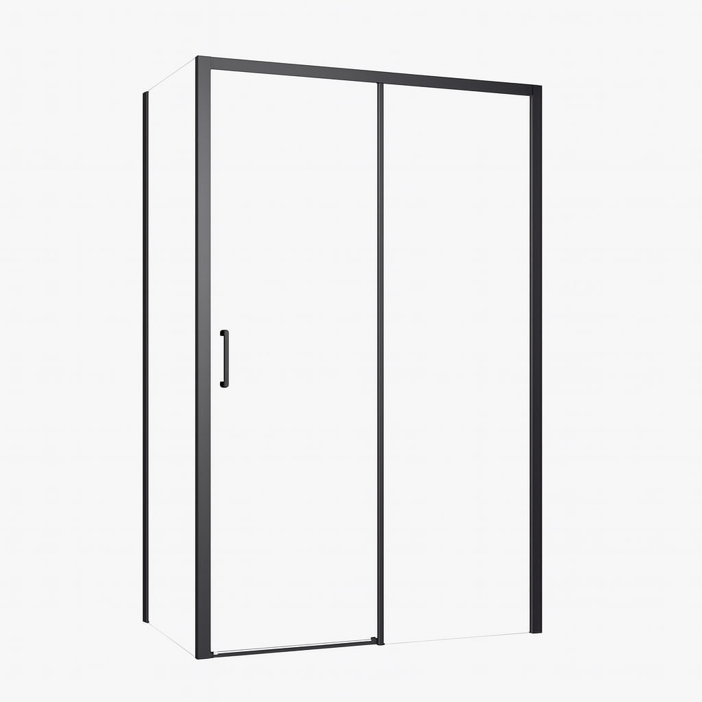 Душова кабіна Sunways Vision 120x80х190 см без піддону прямокутна чорний профіль скло прозоре 6 мм