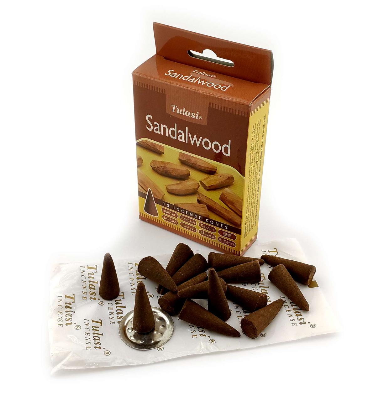 Sandalwood Premium Incense Cones (Сандал)(Tulasi) Конуси