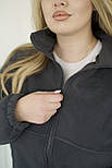 Флісова жіноча кофта на блискавці "Jacket" Батал, фото 5