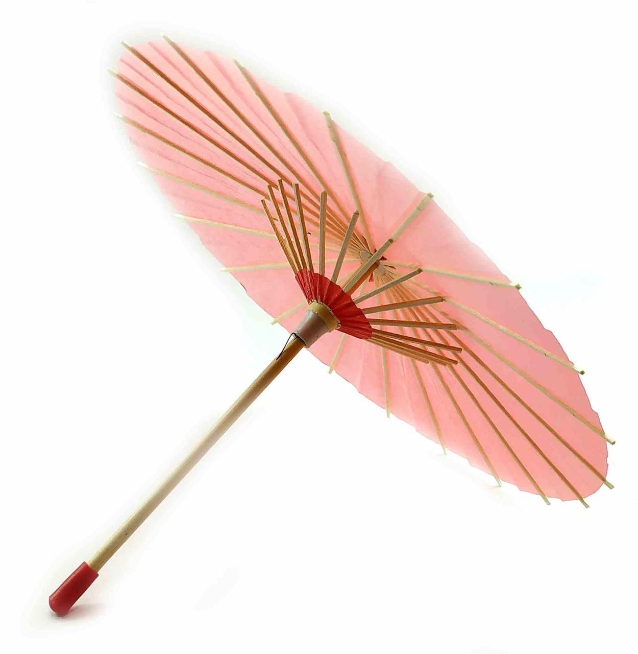 Парасолька бамбук з папером червоний (d-30 см h-23 см)