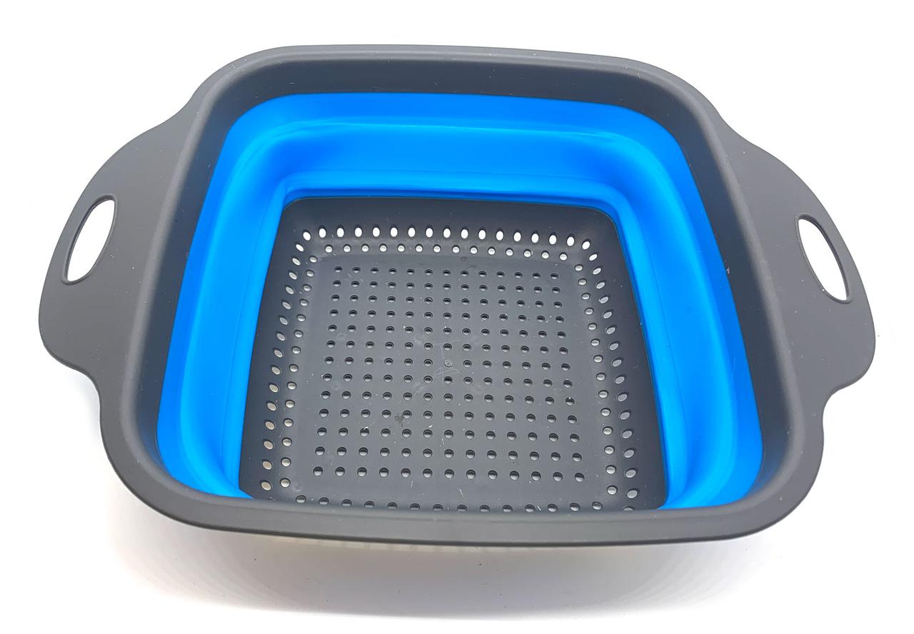 Друшляк силіконовий складаний з ручками прямокутний (29х21х8 см)