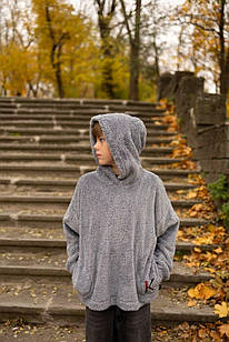 Дитяче худи унісекс Тедді з капюшоном, колір сірий