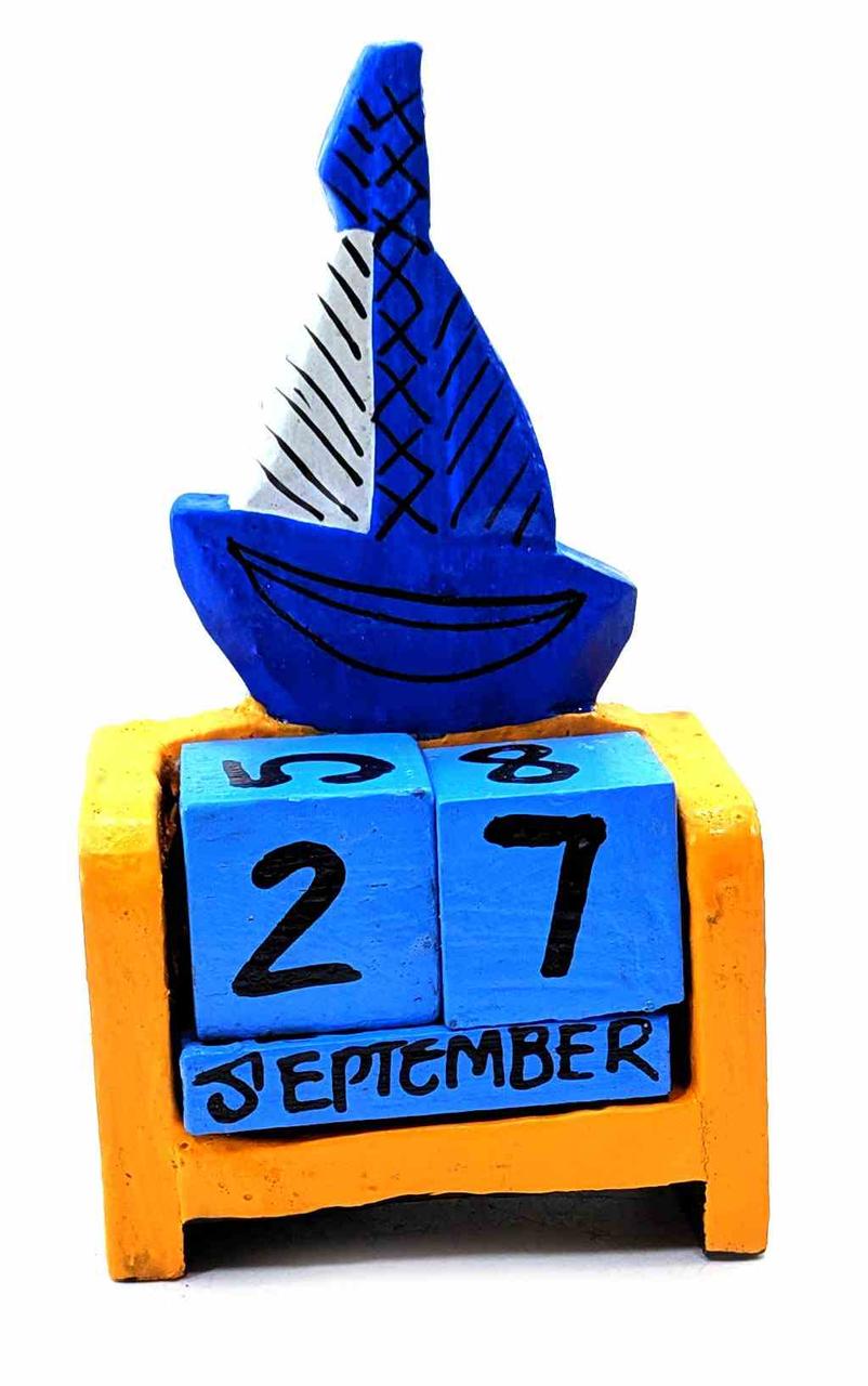 Вічний календар "Парусник" дерев'яний (14х7х3, 5 см)