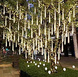 Гірлянда LED для вулиці у формі бурульок довжина 50 см 8 шт. білий теплий, фото 7