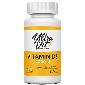 Вітамін Д3 VPLab UltraVit Vitamin D3 2000 МО 180 капсул
