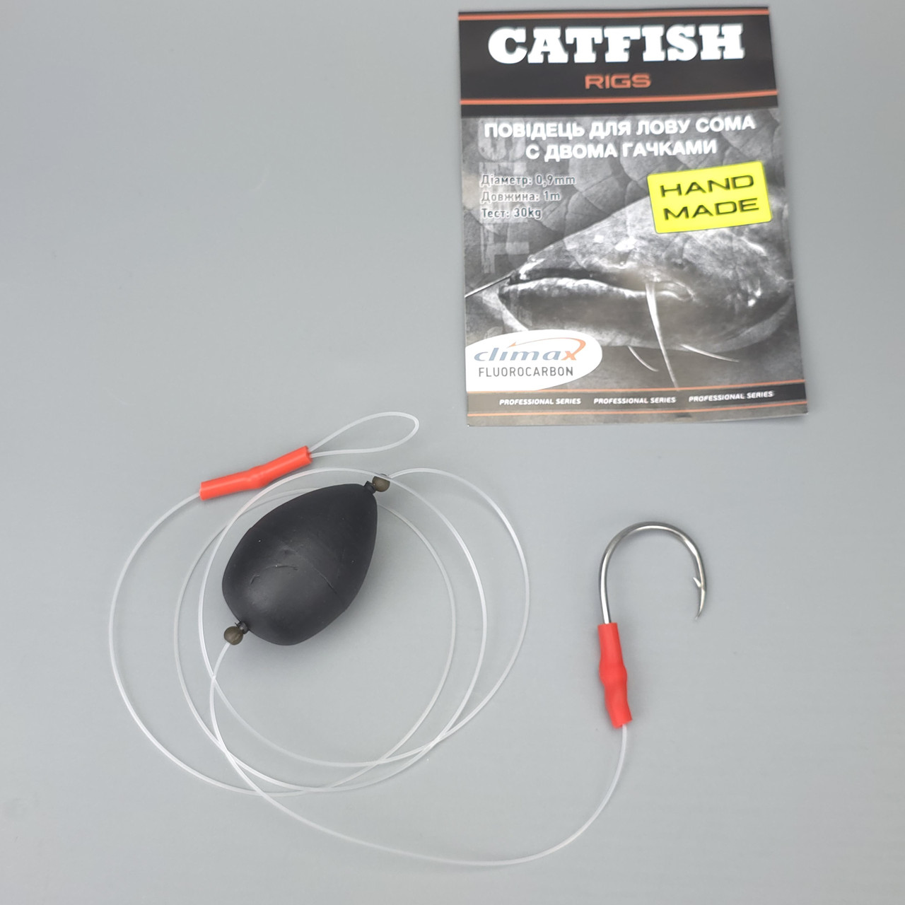 Готова донна оснастка на сома Silver Carp 1 гачок флюрокарбон Climax, фото 1