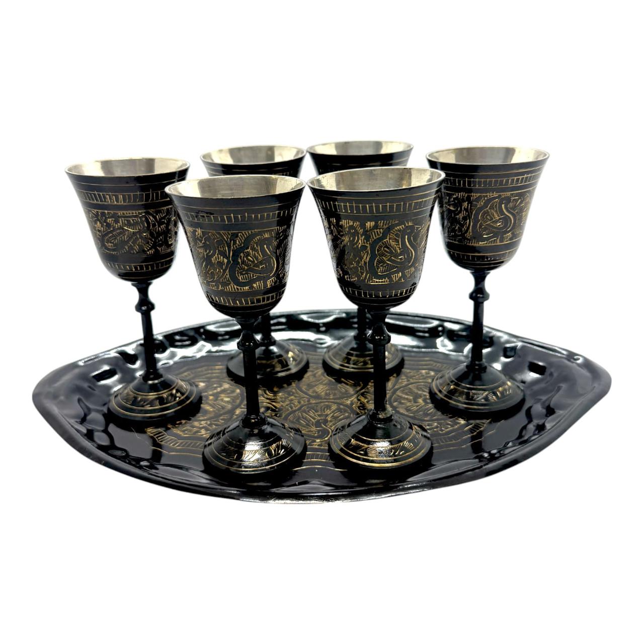 Чарки бронзові чорні (h-12,8 см) (н-р 6шт/75мл.)