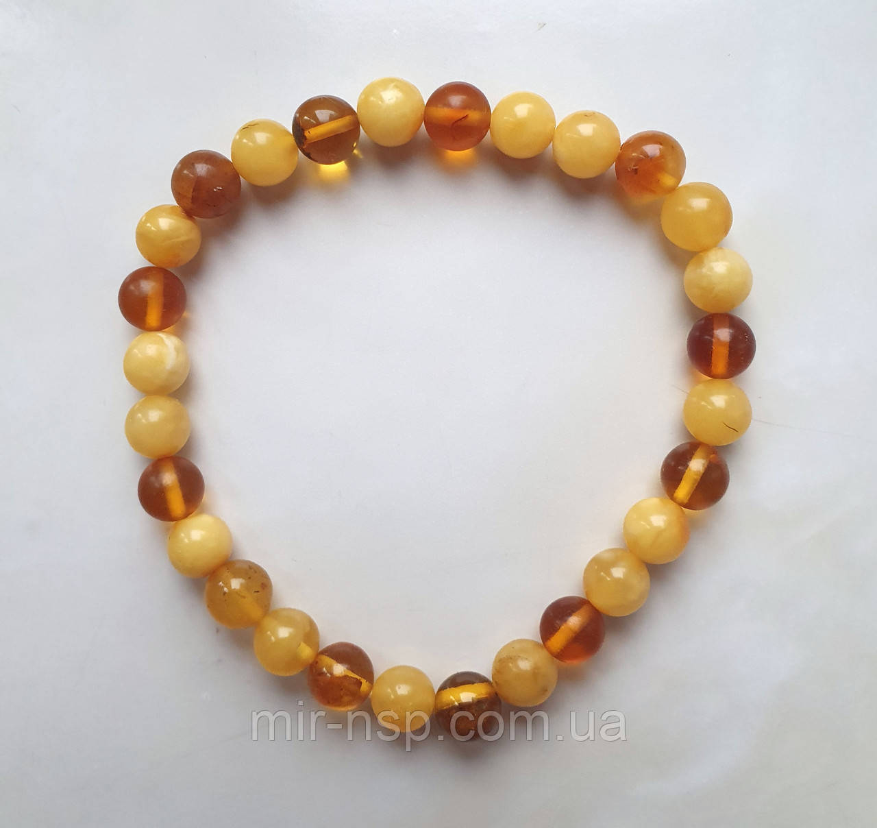 Браслет 100% натуральний бурштин (не прес, не плавка) шар вага 5,3 г розмір 19, фото 1