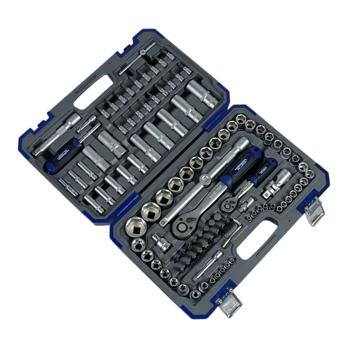 Набір інструментів 1/4" і 1/2" 108 од. Haisser BLACK 70255 напівпрофесійний набір інструментів, фото 1