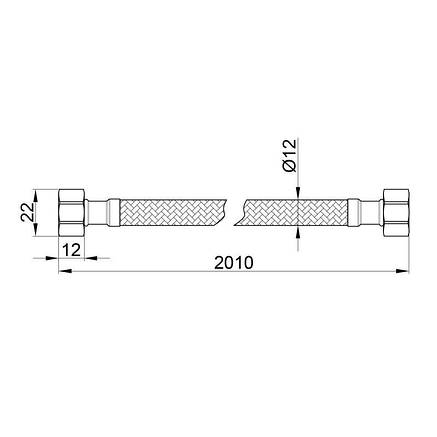 Гнучка підводка для води SD Plus 200 см ГГ SD397W200, фото 2